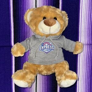 ‘Round Rock Express’ Teddy Bear with Gray Hoodie